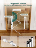 Babelio Baby Gate, 29-48 Inch Auto Close Pet Gate PressGuard P7, Easy Install - Image 6