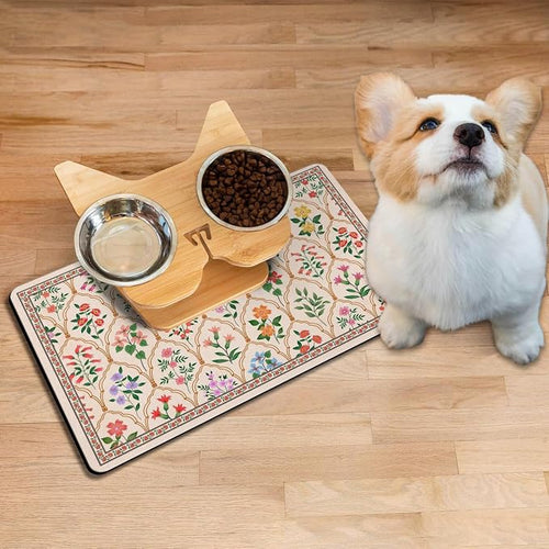 Absorbent Pet Dog Bowl Mat for Food and Water, Pet Cat Food Feeding Mat - Image 2