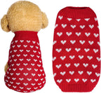 Dxhycc Dog Knitted Heart Sweater Puppy Sweater Warm Soft Pet Holiday Clothes by Dxhycc