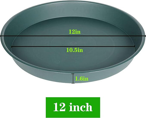 6 Pack of 12 inch Plant Saucer Bird Bath Bowl, Heavy Duty Plastic Plant Saucer - Image 2