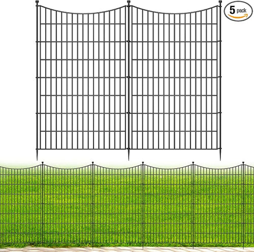 5 Panels No Dig Dog Fence Outdoor by OutdoorFence