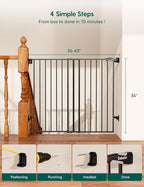 Babelio Baby Gate for Stairs, Kitchen & Doorways, No Bottom Bar| Easy Install| - Image 7