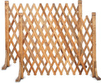 MYOYAY 2PCS Expandable Instant Fence Retractable Wooden Fence Wooden Pet Gate by MYOYAY
