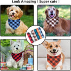 Boy Dog Bandana XLarge-Blue Black Dog Scarf Buffalo Plaid Printing Adjustable - Image 5