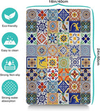 Moroccan Trellis Dog Food & Water Mat, Mexican Talavera Boho Colorful Colorful - Image 6