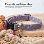 Cotton Handmade Dog Collar Cute and Distinctive Patterns Grey Heart - Image 5