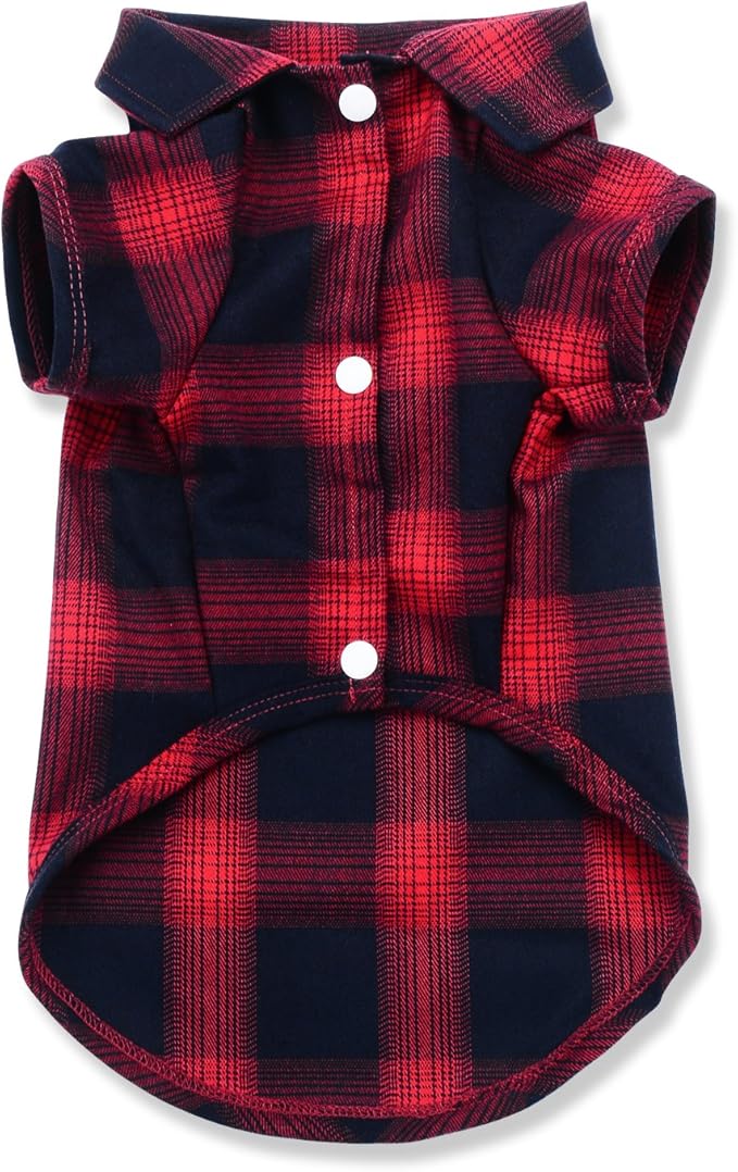 Koneseve Dog Shirt, Pet Plaid Clothes Shirt T-Shirt Sweater Matching Breathable by Koneseve