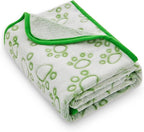 Green Soft Puppy Blanket, with Flannel Green Cute Paw Print, 24 * 32 inches - Image 9
