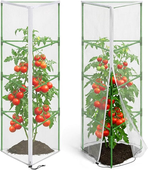 2 Pcs Garden Bird Netting for Triangle Plant Cage, Tomato Trellis Insect Bird by PurpleStar