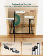 Babelio Metal Auto Close Baby Gate PressGuard P7, 29-48" Wide 30" Tall Extra - Image 5