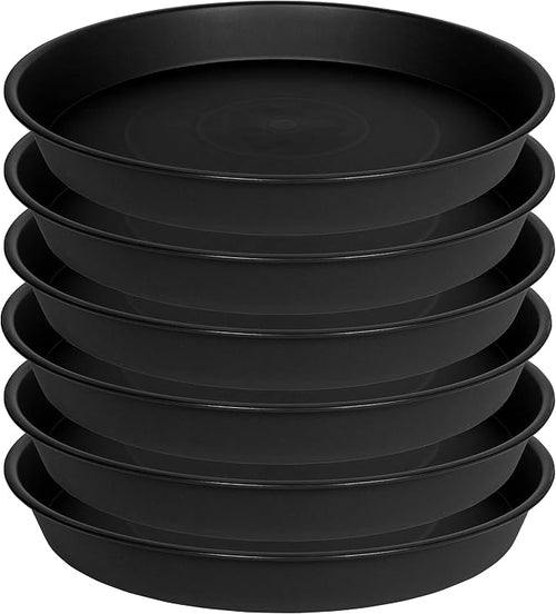 6 Pack 10 inch Plant Saucer, Heavy Duty Plastic Plant Saucers 10 inch Round by Bleuhome