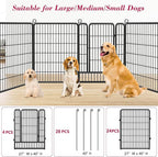 Dog Playpen 40 inch Dog Fence for Outdoor Indoor Use Heavy Duty Metal Dog Pen - Image 5