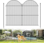 10Pcs No Dig Garden Fence, 32in/24ft Rustproof Metal Dog Fence Outdoor by Tivray