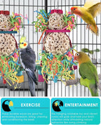 Bissap 2PCS Bird Parrot Foraging Shredder Hanging Toys Sola Balls Sepak Takraw - Image 4