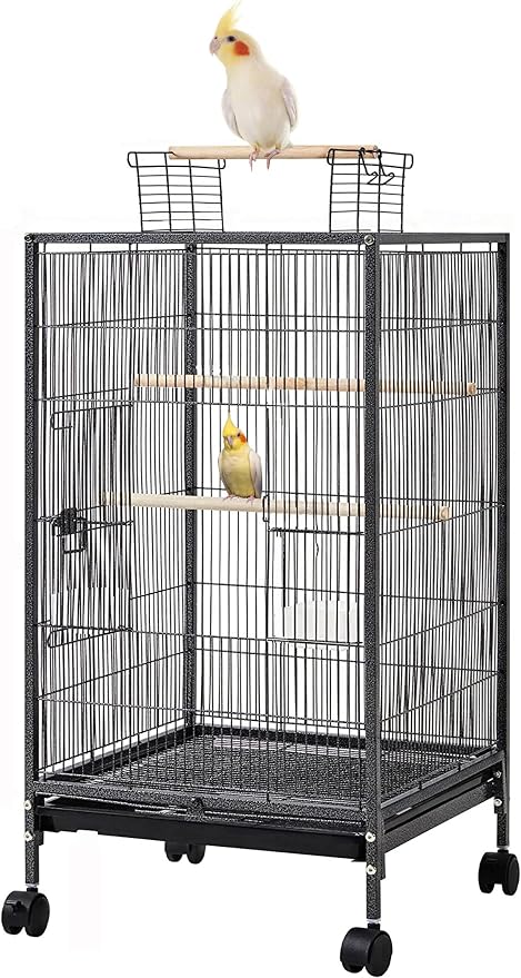 36-Inch Deluxe Sturdy Wrought Iron Bird Flight Open Play Top Cage by Mcage