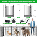 Heavy Duty Dog Playpen: 16 Steel Panels 40" Height, Square Steel Pipe - Image 4