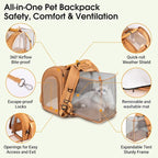 Expandable Carrier Backpack for Big Cats Small Dogs, Airline Approved Pet - Image 4