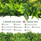 Artificial Plant Wall Roll: 48 X120 in UV-Anti Ivy Privacy Fence Screen Faux - Image 3