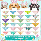 Sanwuta 120 Pcs Easter Dog Bandanas Bulk Rabbits Patterns Bandanas - Image 3