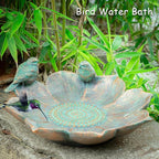MUMTOP Bird Baths for Outdoors, Antique Outdoor Garden Bird Bath Resin Birdbath - Image 6
