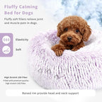 Calming Donut Dogs Beds for Small Dogs Washable, 19inch Fluffy Round Puppy Bed - Image 3