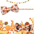 Dog Collar - Thanksgiving Turkey Dog Collar Gift Soft Bow Collar Adjustable - Image 4