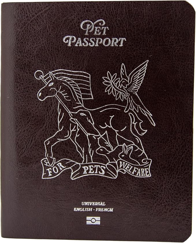 Color Premium PU Leather stitch-sewn Pet Passport Medical Record by UnitedPetClub