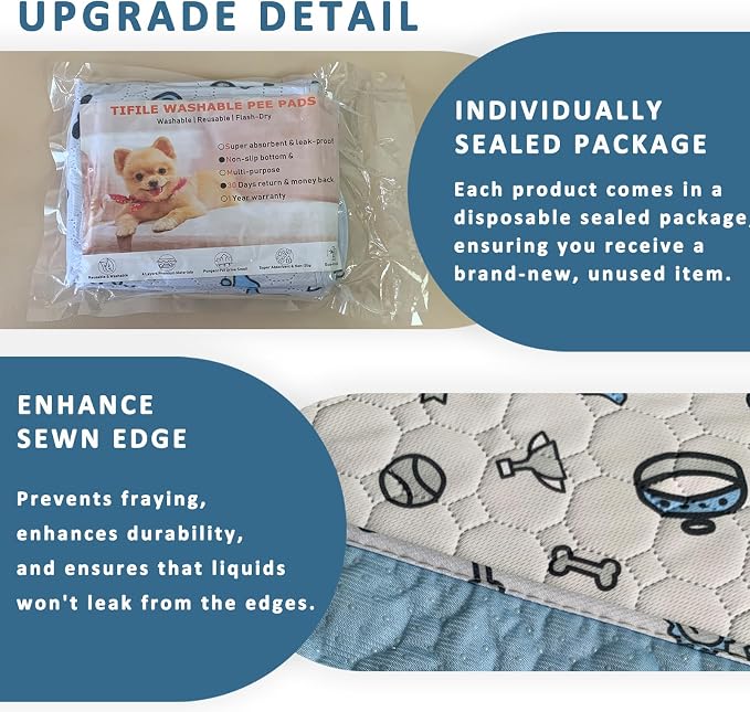 Washable Pee Pads for Dogs, 18x24in Reusable Puppy Pads, Absorbent Whelping Pads - Image 6