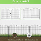 Decorative Garden Fence 32in x12ft, 5 Pack No Dig Fence Animal Barrier - Image 3