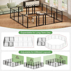 Dog Playpen for Indoor & Outdoor, 24 inch 6 Panels Metal Puppy Playpen for - Image 3