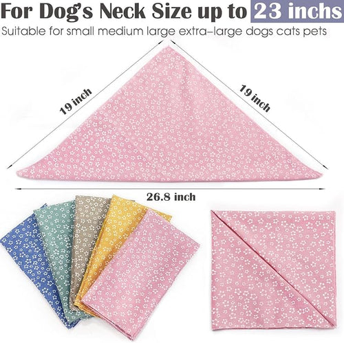4PCS Spring Dog Bandanas Cat Birthday Cute Soft Cotton Puppy Scarfs Washable - Image 2