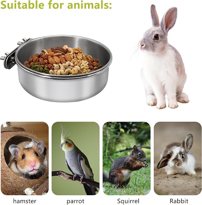 4 Pcs Medium Bird Feeding Dish Cups, Parrot Food Bowl Cage - Image 3