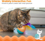 Catstages Whack N' Wobble Ball Intearctive Cat Toy, Weighted Ball - Image 2