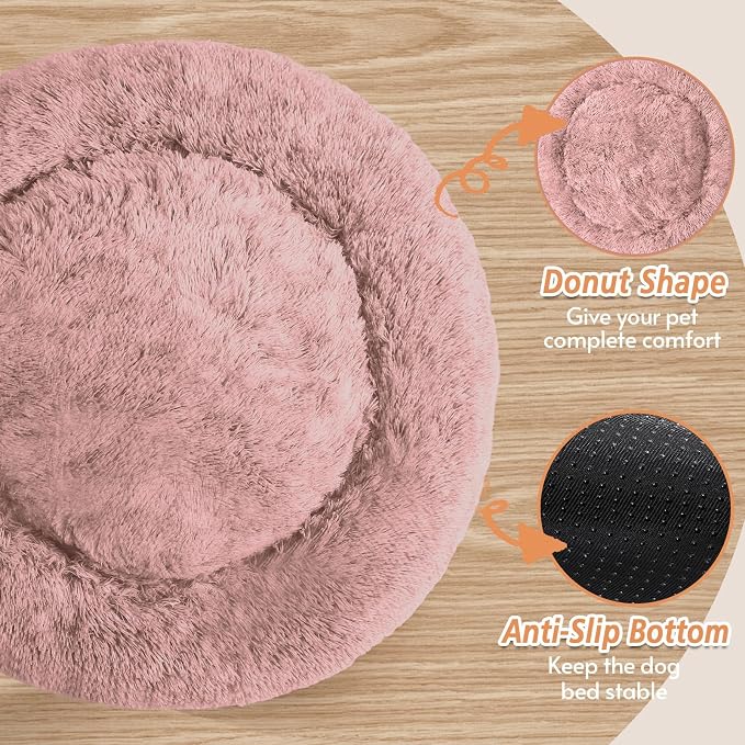 JOLLYVOGUE Calming Dog Bed Large Size Dog, Anti-Anxiety Donut Large Pet Bed - Image 3
