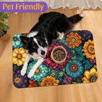 Vintage Floral Pet Feeding Mat, Fast-Dry Absorbent Dog and Cat Bowl Mat - Image 7