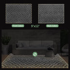 GENIMO Outdoor Rug with LED Strip Lights, Reversible Plastic Straw Rugs - Image 6