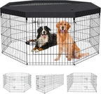 Dog Pen Pet Playpen Dog Fence Indoor Foldable Metal Wire Exercise Puppy Play by Peekaboo