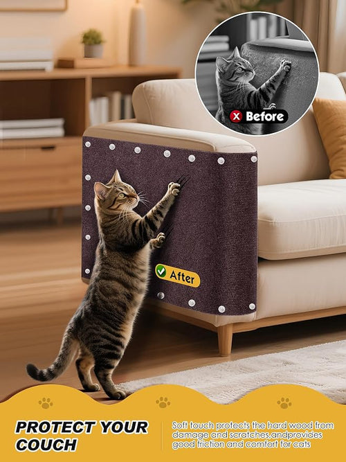 78.7"x15.8" Cat Scratch Mat, Trimmable Self-Adhesive Carpet, DIY Climb Cat - Image 2