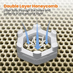 Extra Large Cat Litter Mat, 30x22 Inches Honeycomb Double Layer Cat Litter - Image 4