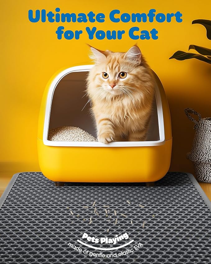 Cat Litter Mat - 23.2'' x 14.6'' Small Litter Trapping Mat, Waterproof - Image 2