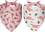 Cute Christmas Dog Bandanas Large 2PCS, 4 Pattern Holiday Scarf - Image 2