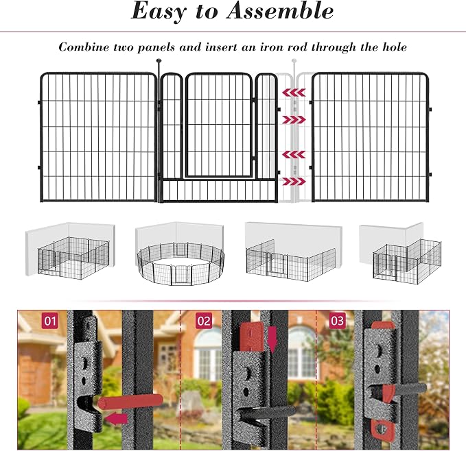 Dog Playpen 32 inch 20 Panels Indoor Outdoor Dog Pen - Image 5