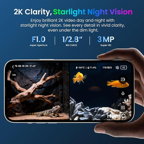 3MP 2K Aquarium & Terrarium Pet Camera.Magnetic Install &Close-Focus Lens - Image 2