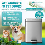 6L Outdoor and Indoor Pet Waste Container, Stainless Steel Can. Lid Opens - Image 3