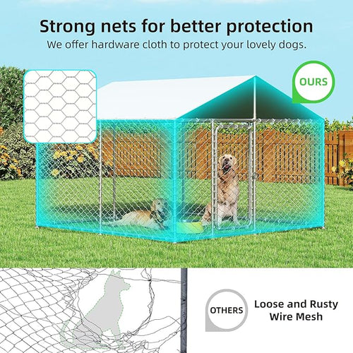 7.8'x7.8' Large Outdoor Dog Kennel, Heavy Duty Dog Enclosure - Image 2