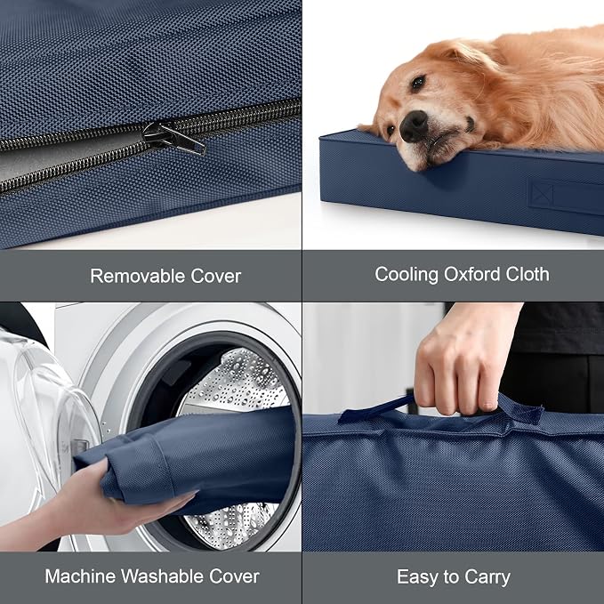 Outdoor Dog Bed for Medium Dogs, Waterproof Dog Crate Mat Orthopedic Egg Crate - Image 6