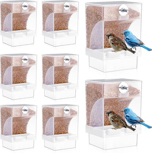 8 Pcs No Mess Bird Feeder Parrot Automatic Feeder Bird Seed Container Water by GlikCeil