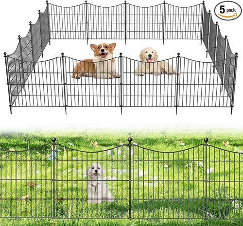 5 Panels No Dig Dog Fence Outdoor by OutdoorFence