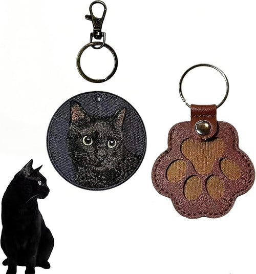 3PCS Cats & Dogs Pet Paw Print Keychain – White Leather Memorial Keychain Holds by Unknown