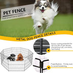 FDW 24 Inch Dog Pen 8 Panel Dog Playpen Indoor Outdoor Metal Puppy Pet Fence - Image 2